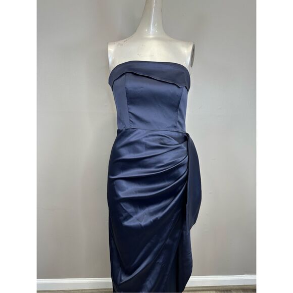 Nicholas the Label Erelyn Satin Strapless Gown Size 0 $595 - Picture 7 of 12